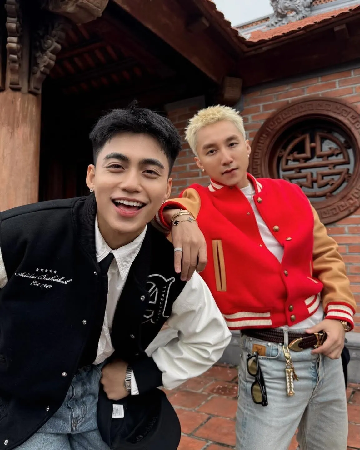 Louis Vuitton/Louis Vuitton lining presbyopia hem leather patch baseball jacket jacket